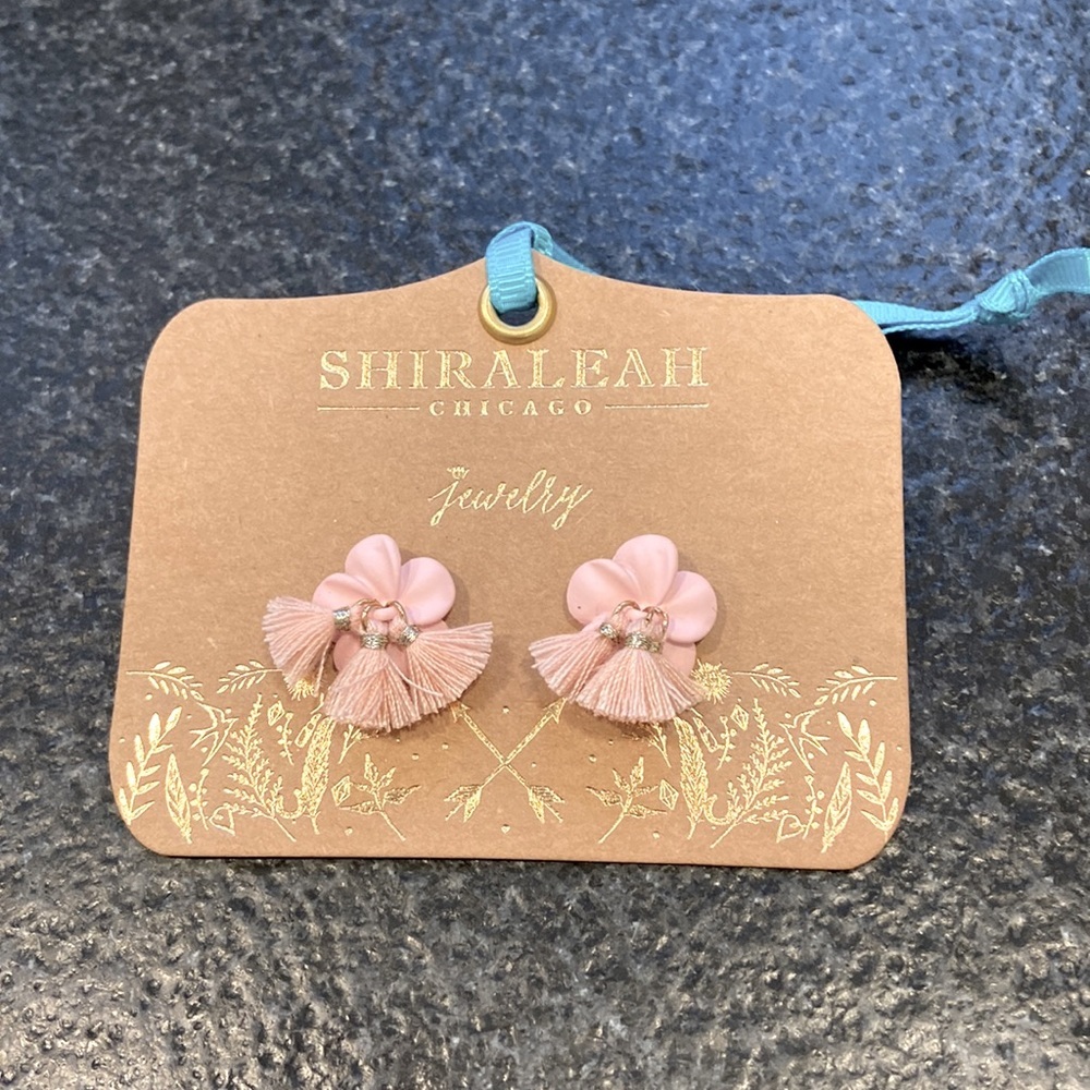 Shiraleah Blush Fleur Post Earrings spring pink anthro